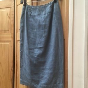 Kenzo, Blue Linen Skirt, Size 2